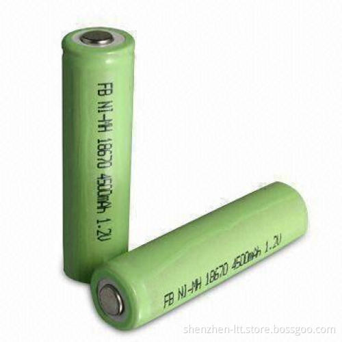 Rechargeable NiMH Battery Cell with 4,500mAh Nominal Capacity and 1.2V Nominal Voltage
